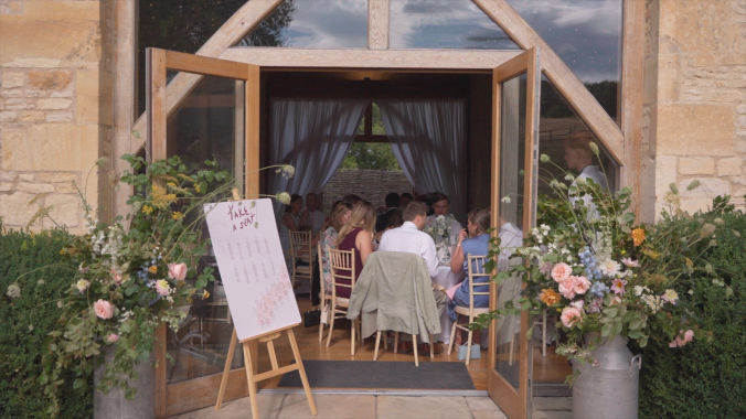 entrance to dining area in the barn